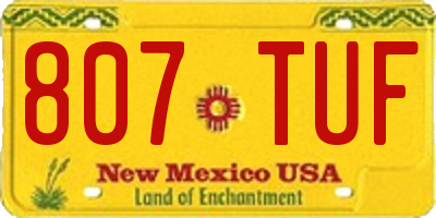 NM license plate 807TUF
