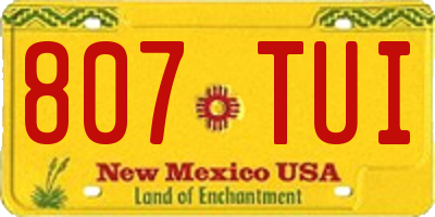 NM license plate 807TUI