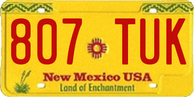 NM license plate 807TUK