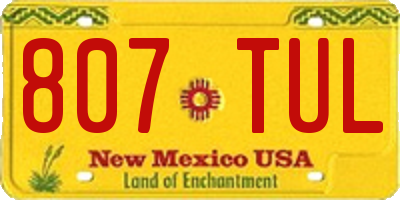NM license plate 807TUL