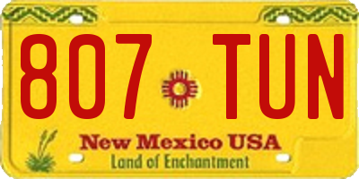 NM license plate 807TUN