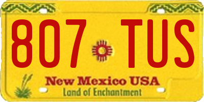 NM license plate 807TUS