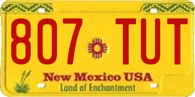 NM license plate 807TUT