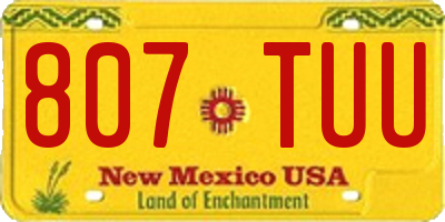 NM license plate 807TUU