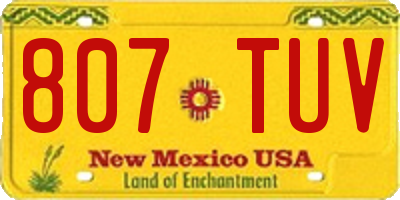 NM license plate 807TUV