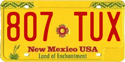 NM license plate 807TUX