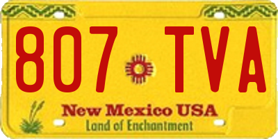NM license plate 807TVA