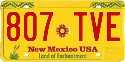 NM license plate 807TVE