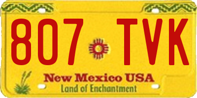 NM license plate 807TVK