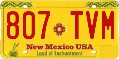 NM license plate 807TVM