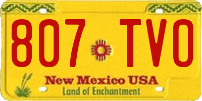 NM license plate 807TVO