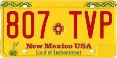 NM license plate 807TVP