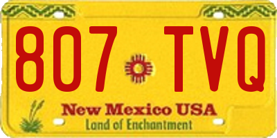NM license plate 807TVQ