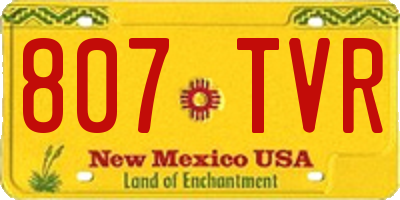 NM license plate 807TVR