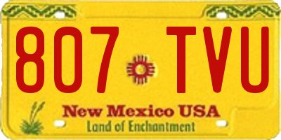 NM license plate 807TVU