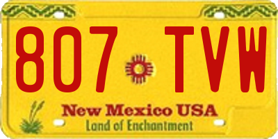 NM license plate 807TVW