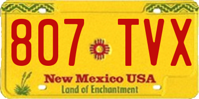 NM license plate 807TVX