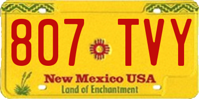NM license plate 807TVY