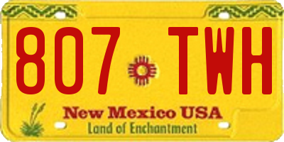 NM license plate 807TWH