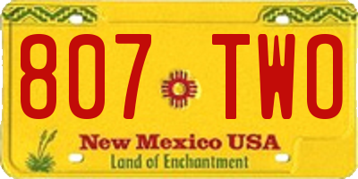 NM license plate 807TWO