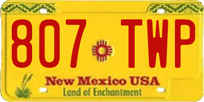 NM license plate 807TWP