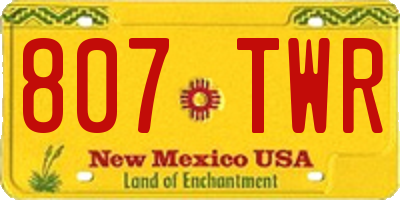 NM license plate 807TWR