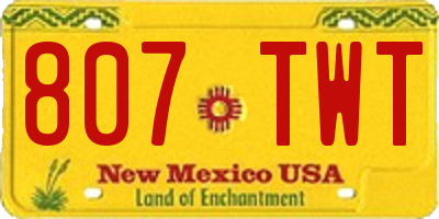 NM license plate 807TWT