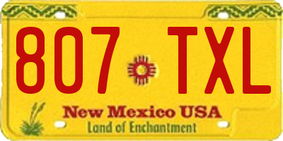 NM license plate 807TXL