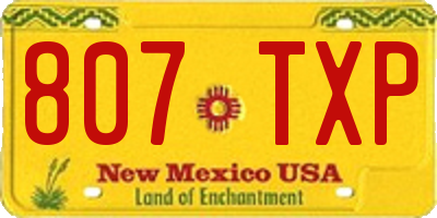 NM license plate 807TXP