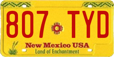 NM license plate 807TYD