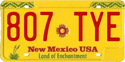NM license plate 807TYE