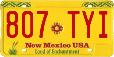 NM license plate 807TYI