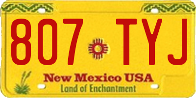 NM license plate 807TYJ