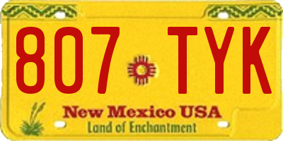 NM license plate 807TYK