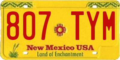 NM license plate 807TYM