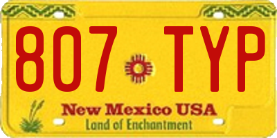 NM license plate 807TYP