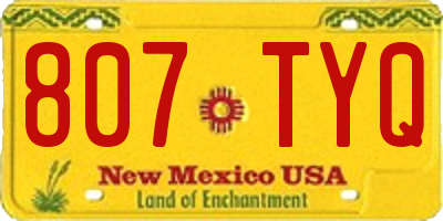 NM license plate 807TYQ