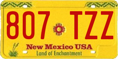 NM license plate 807TZZ