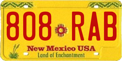 NM license plate 808RAB