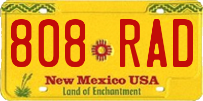 NM license plate 808RAD