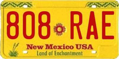 NM license plate 808RAE