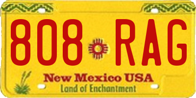 NM license plate 808RAG