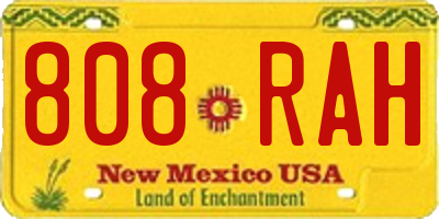 NM license plate 808RAH