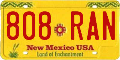 NM license plate 808RAN