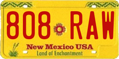 NM license plate 808RAW