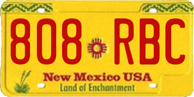 NM license plate 808RBC