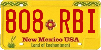 NM license plate 808RBI