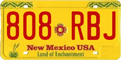 NM license plate 808RBJ