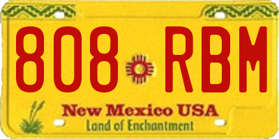 NM license plate 808RBM