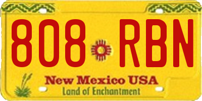 NM license plate 808RBN